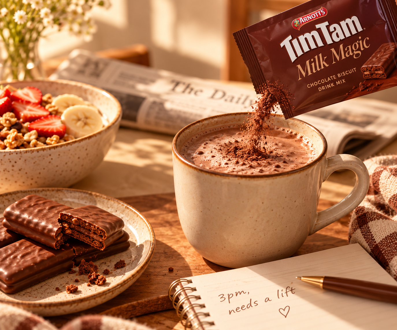 A cosy Tim Tam chocolate break
